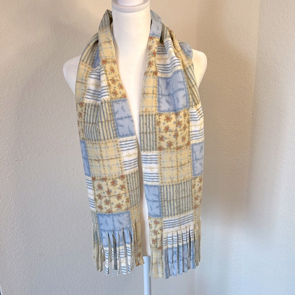 Handmade Fleece Material Patchwork Scarf